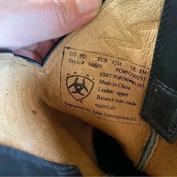 Ariat Men’s Vintage Black Leather Cowboy Boots Embroidered Western 34601: 9D - Picture 9 of 12